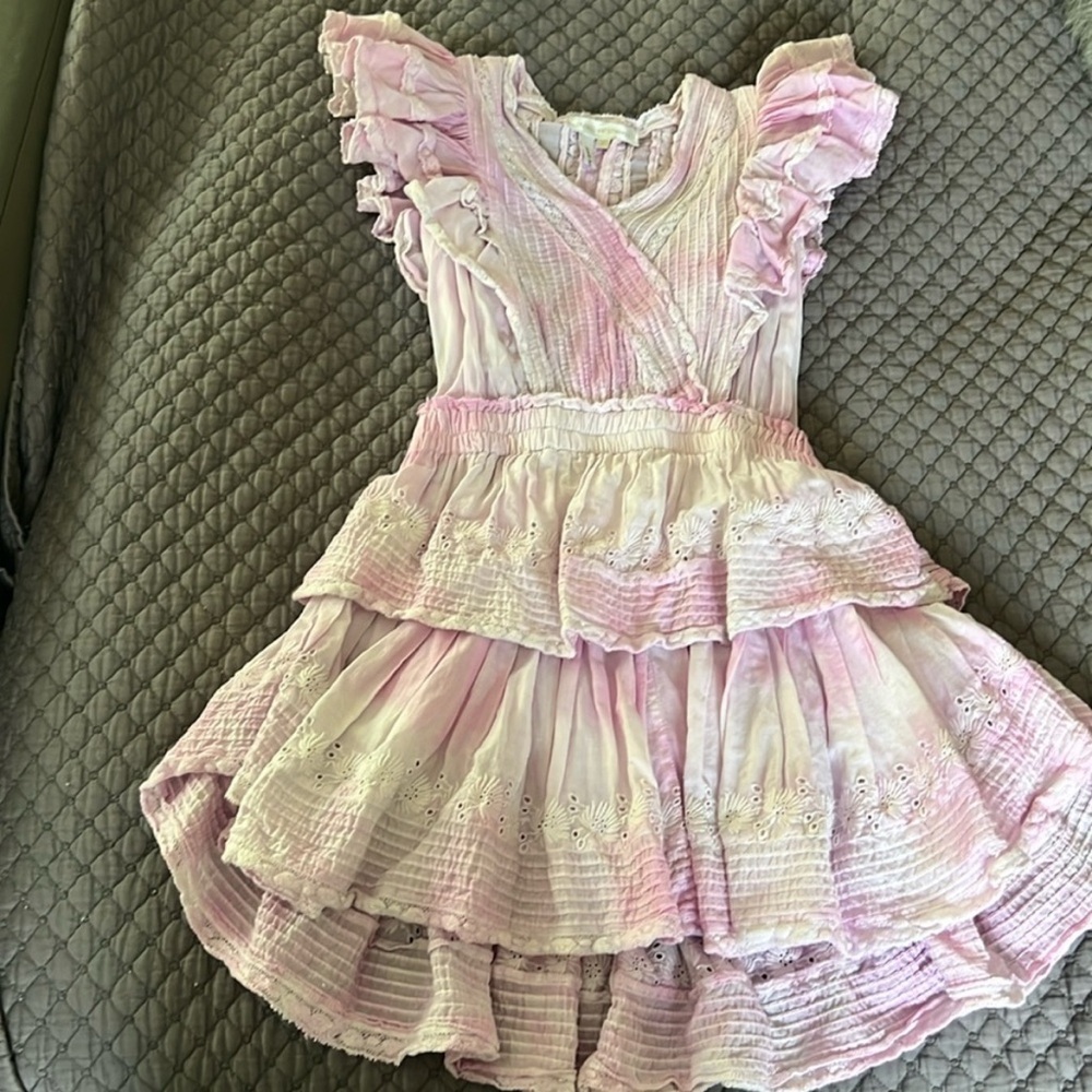 Love Shack Fancy Pink Ruffled Kids Dress